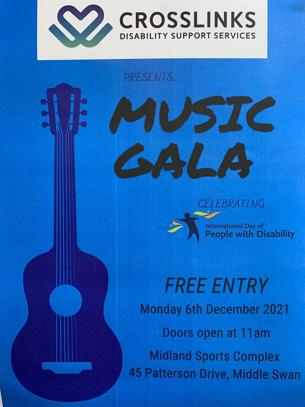 a poster for a music gala with a guitar